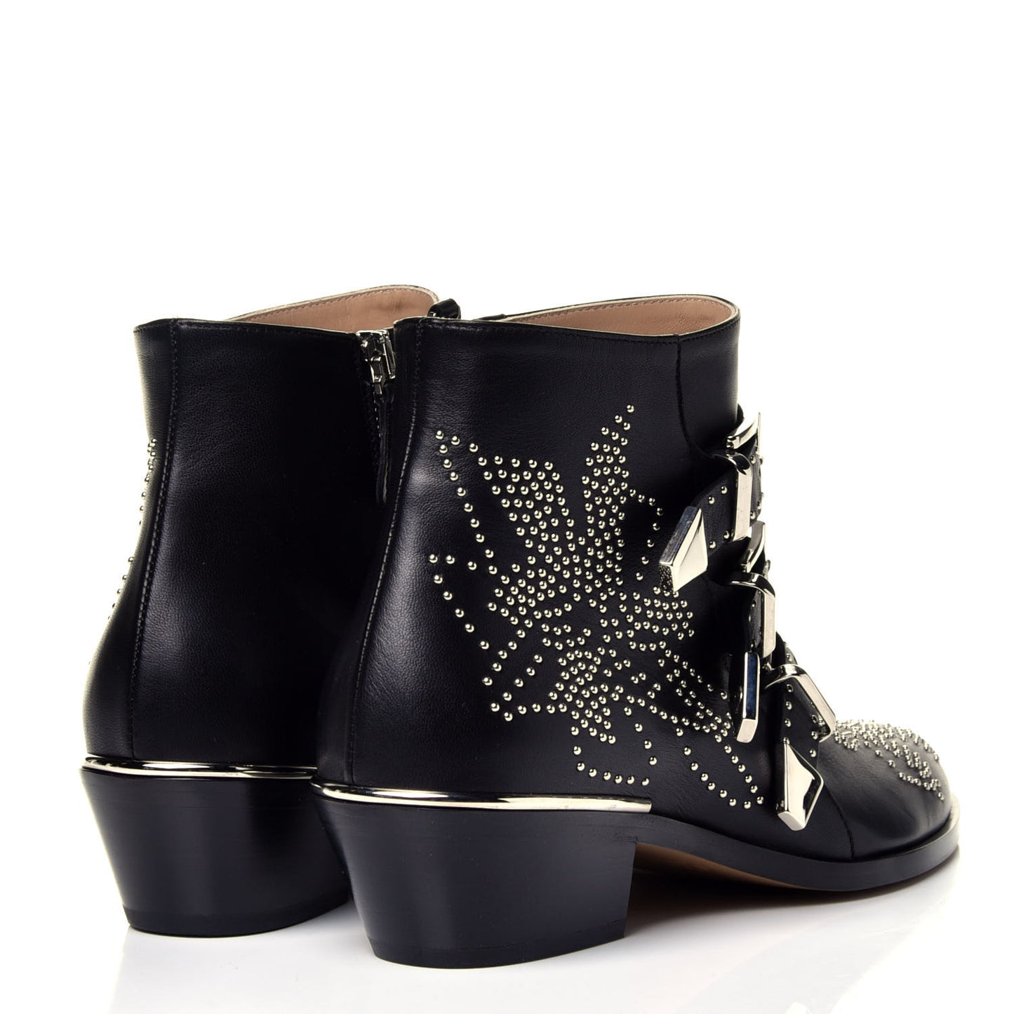 Nappa Sheepskin Studded Susanna Ankle Boots 37.5 Black