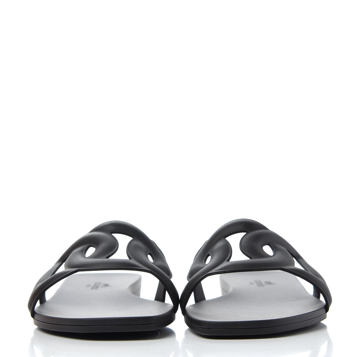 Hermes Rubber Aloha Sandals 35 Black 2 of 11