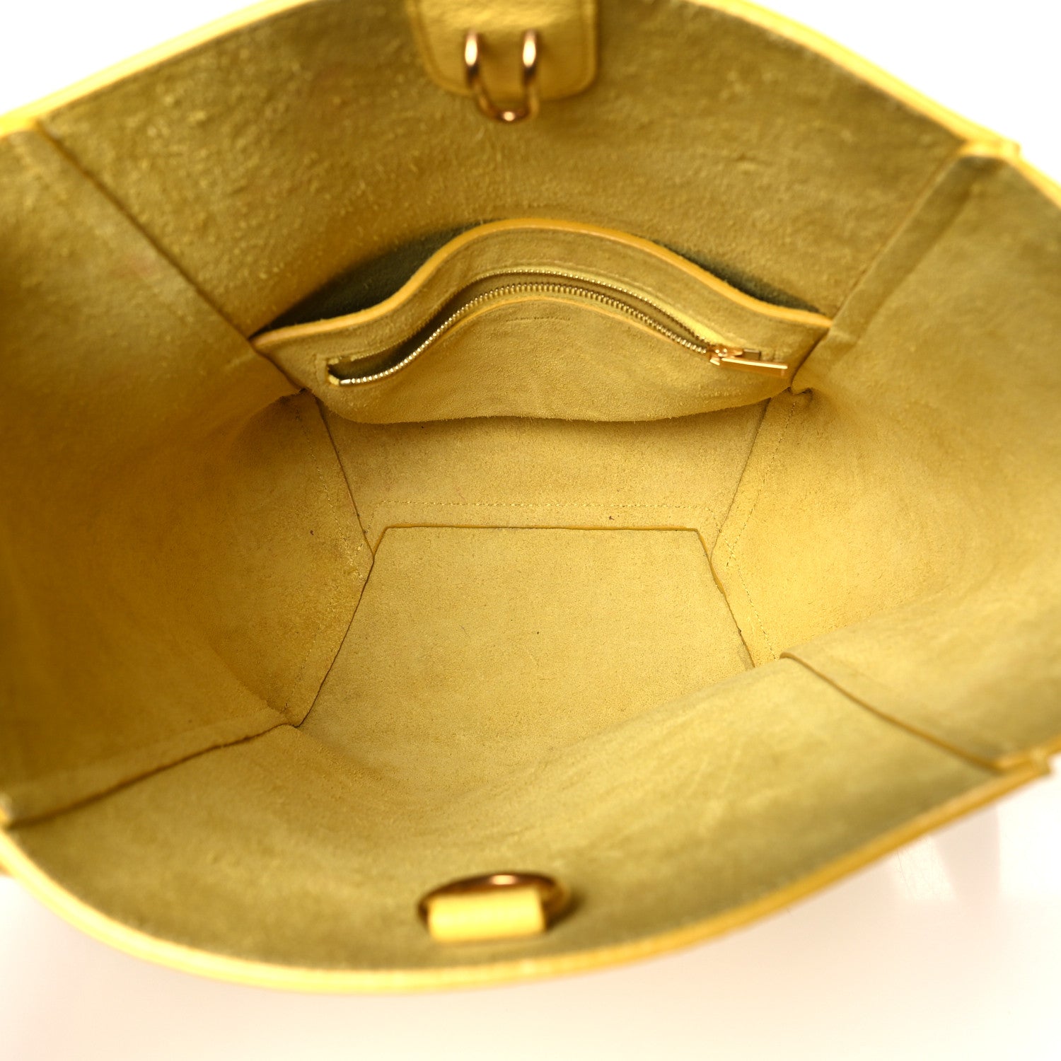 Celine Soft Grained Calfskin Small Sangle Bucket Bag Citron 5 of 11