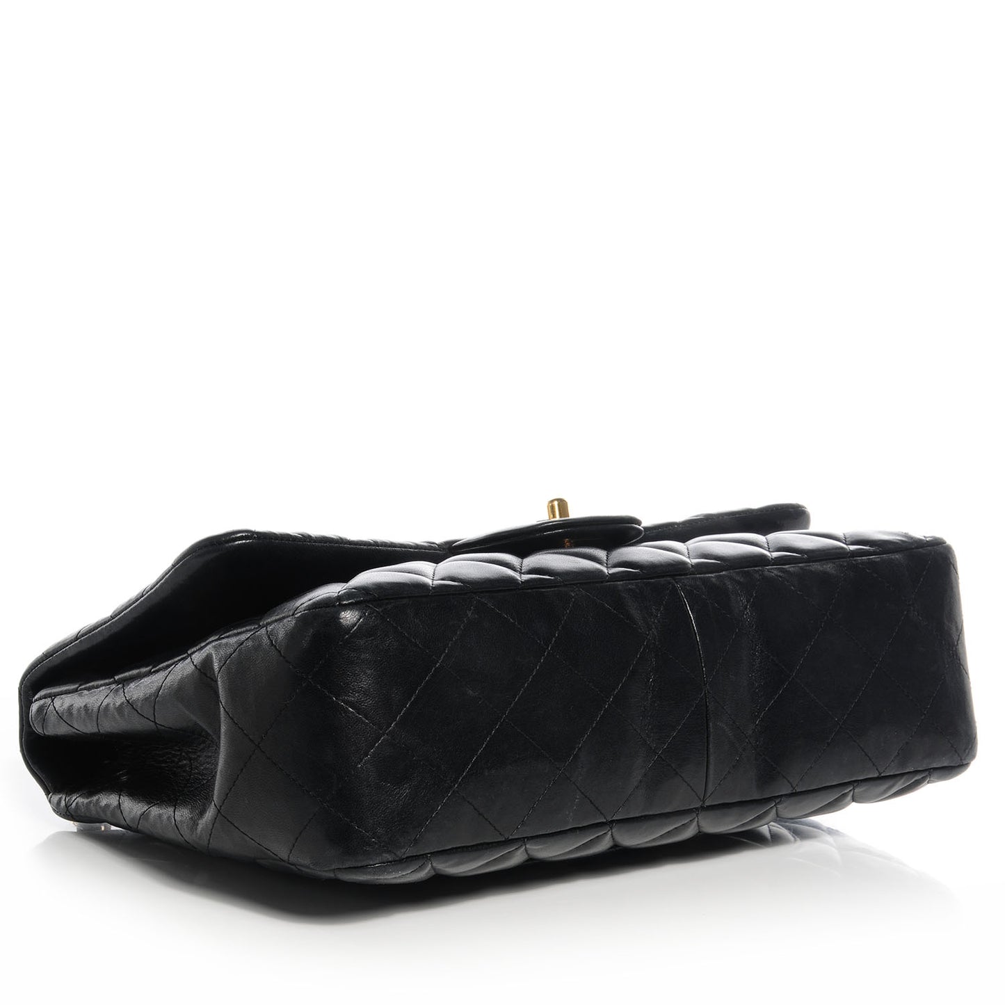 Lambskin Quilted Jumbo Single Flap Black