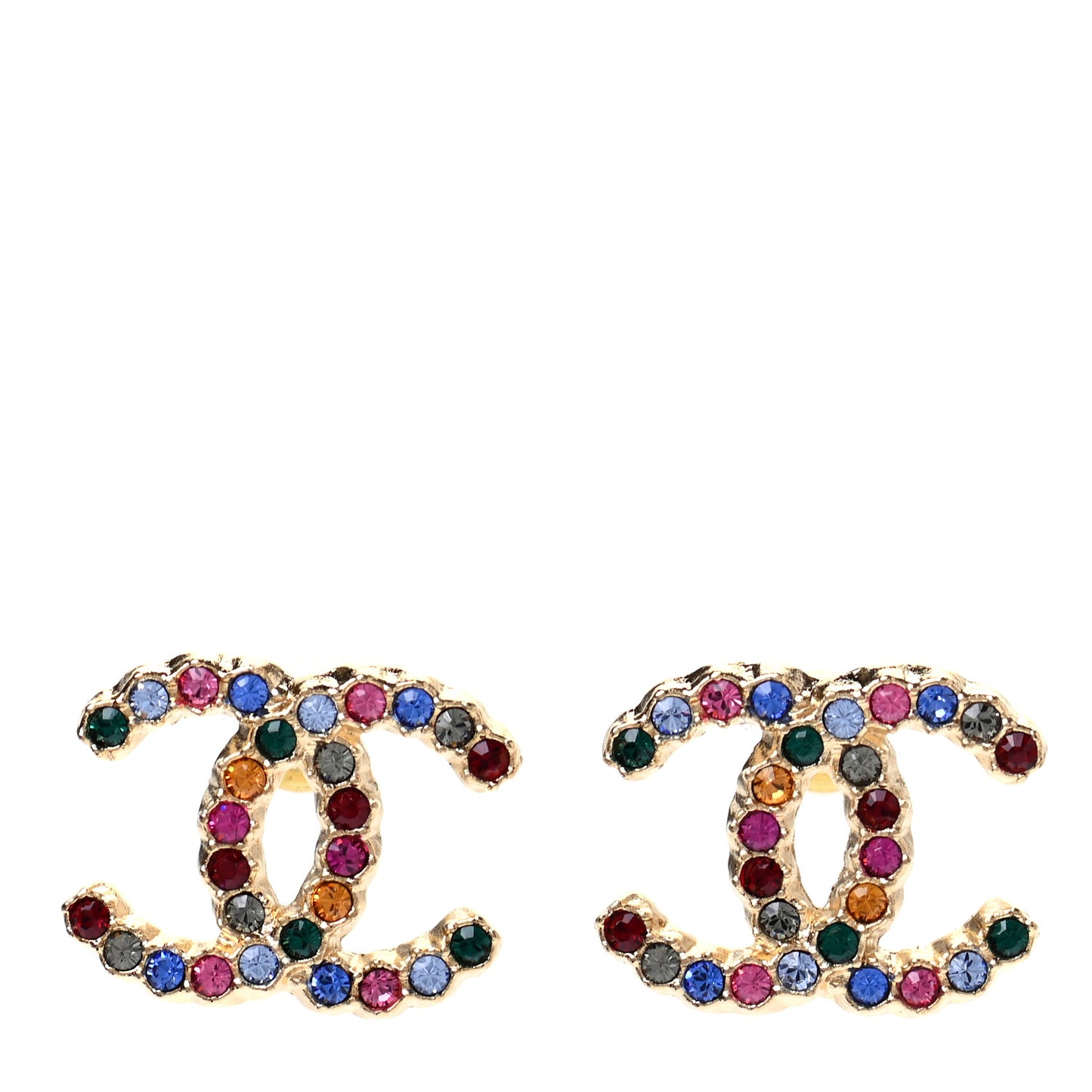 Crystal Over The Rainbow CC Earrings Gold Multicolor