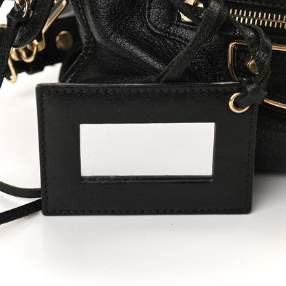 Balenciaga Chevre Gold Metallic Edge Hardware Mini City Black 10 of 14