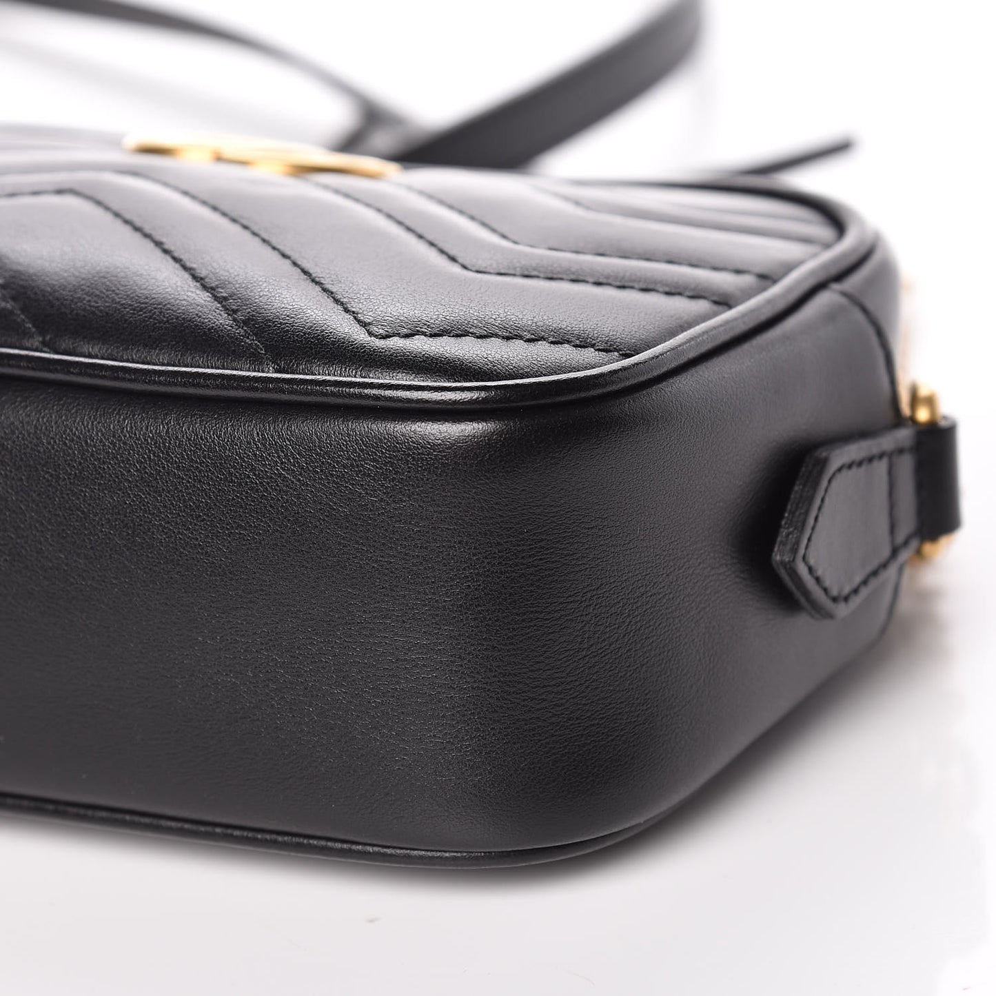 Calfskin Matelasse Mini GG Marmont Chain Shoulder Bag Black
