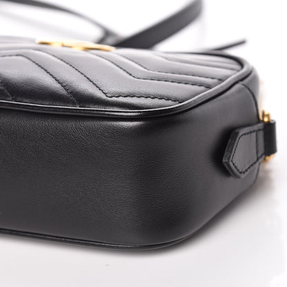 Gucci Calfskin Matelasse Mini GG Marmont Chain Shoulder Bag Black 9 of 9