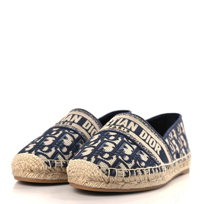 Christian Dior Oblique Embroidered Granville 15mm Espadrilles 40 Deep Blue 3 of 9