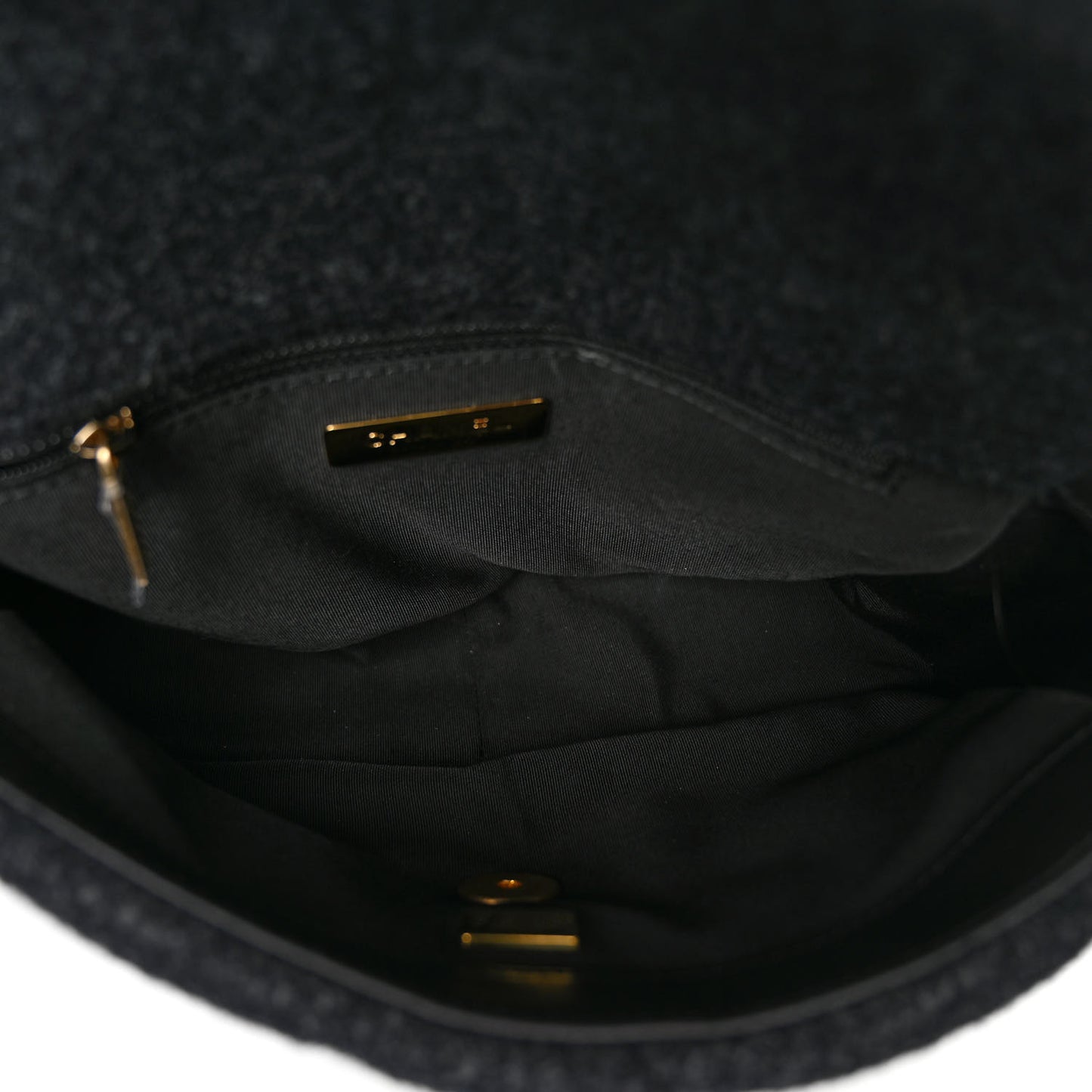 Wool Quilted Medium Chanel 19 Flap Black Grey