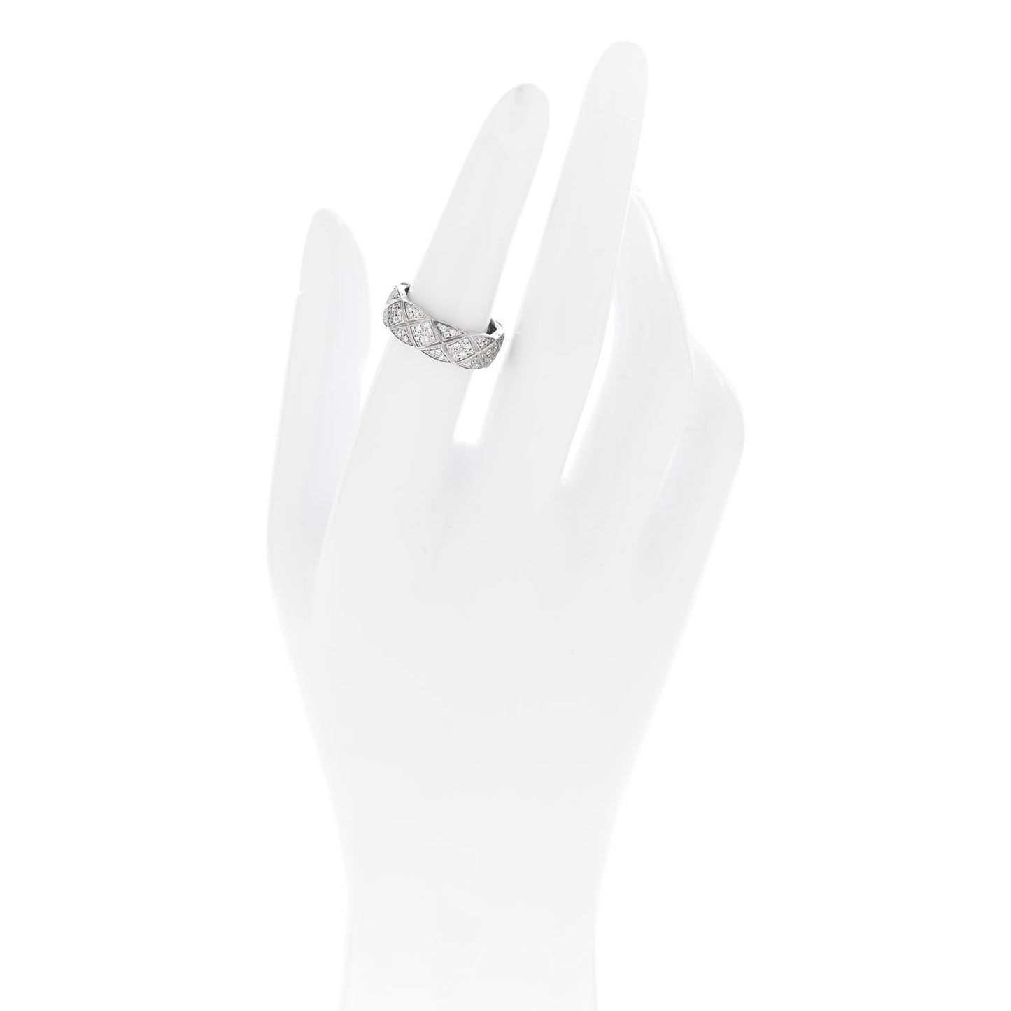 18K White Gold Diamond Small Coco Crush Pave Ring 52 6
