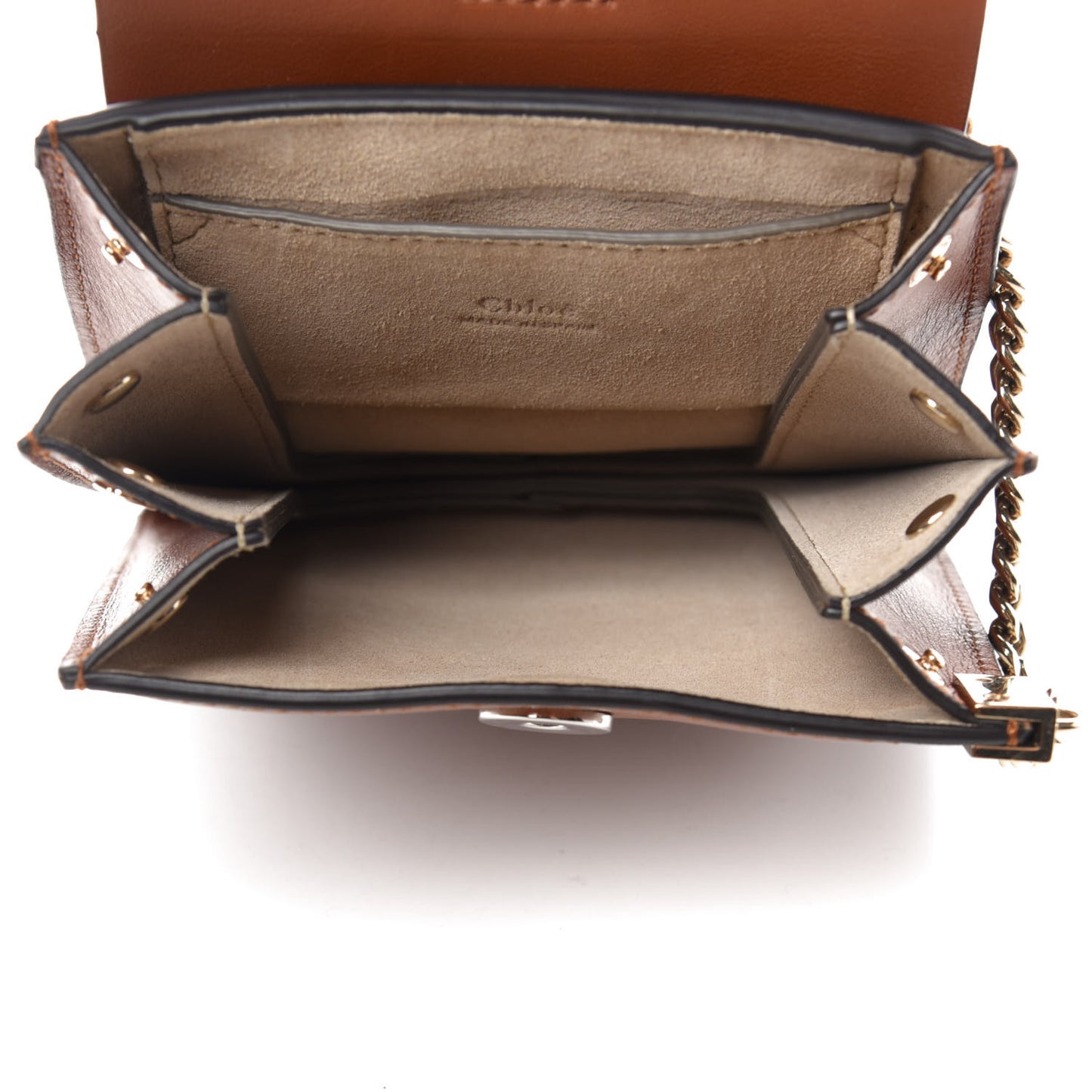 Suede Calfskin Mini Faye Bracelet Bag Tobacco