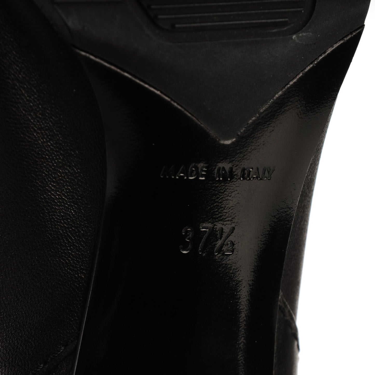 Lambskin Patent CC Cap Toe High Boots 37.5 Black