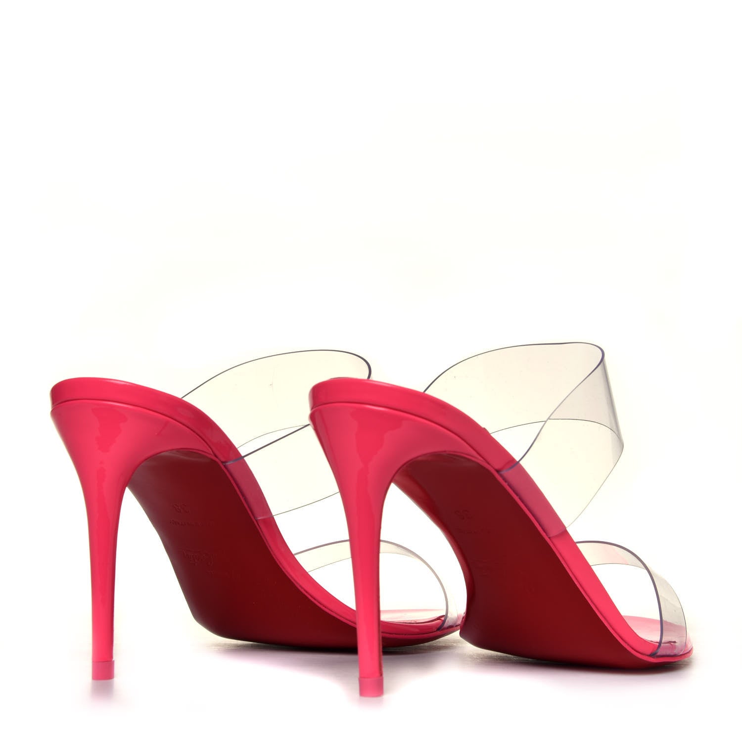 Christian Louboutin Patent PVC Just Nothing 85 Slide Sandals 38 Magnifique 6 of 14