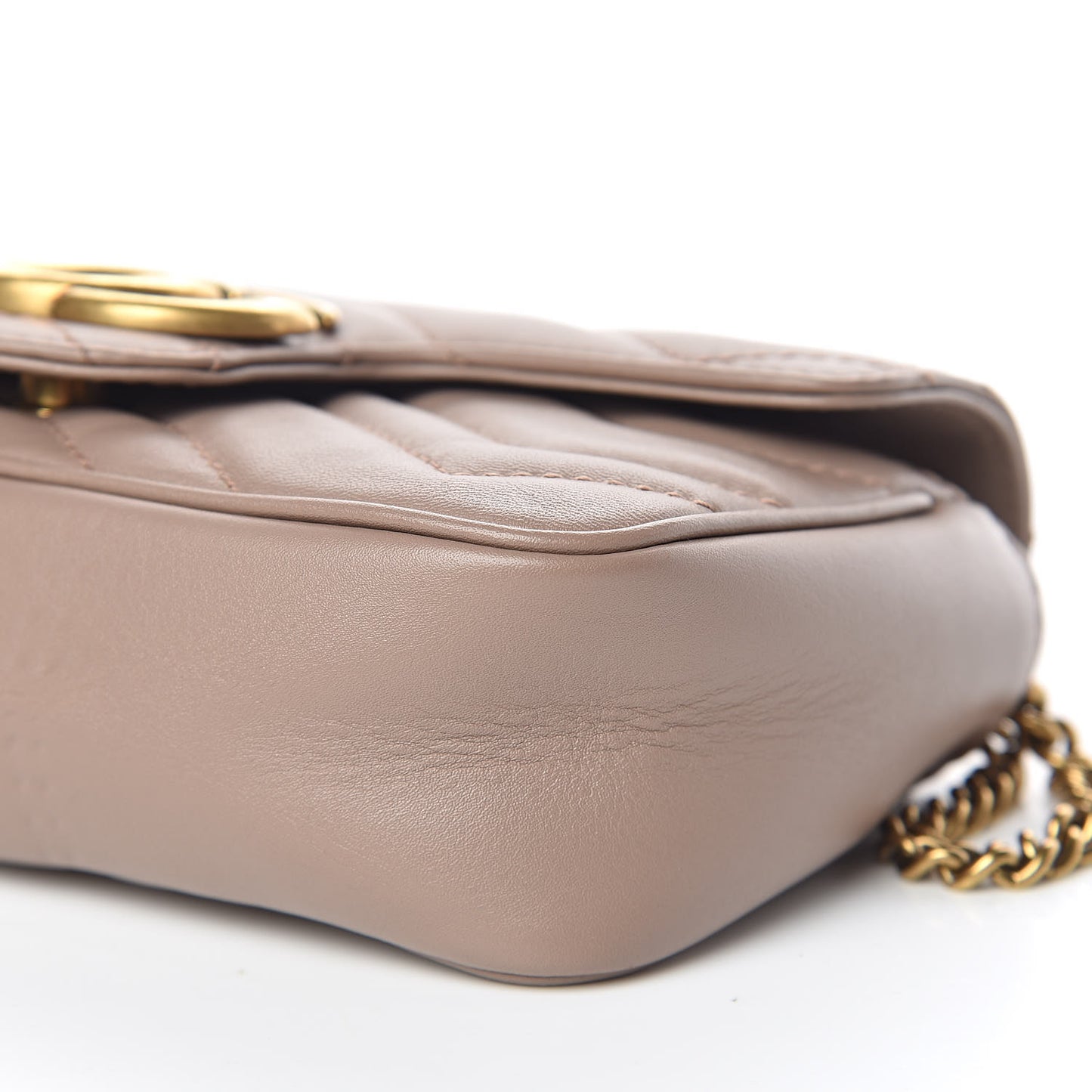 Calfskin Matelasse Super Mini GG Marmont Shoulder Bag Porcelain Rose