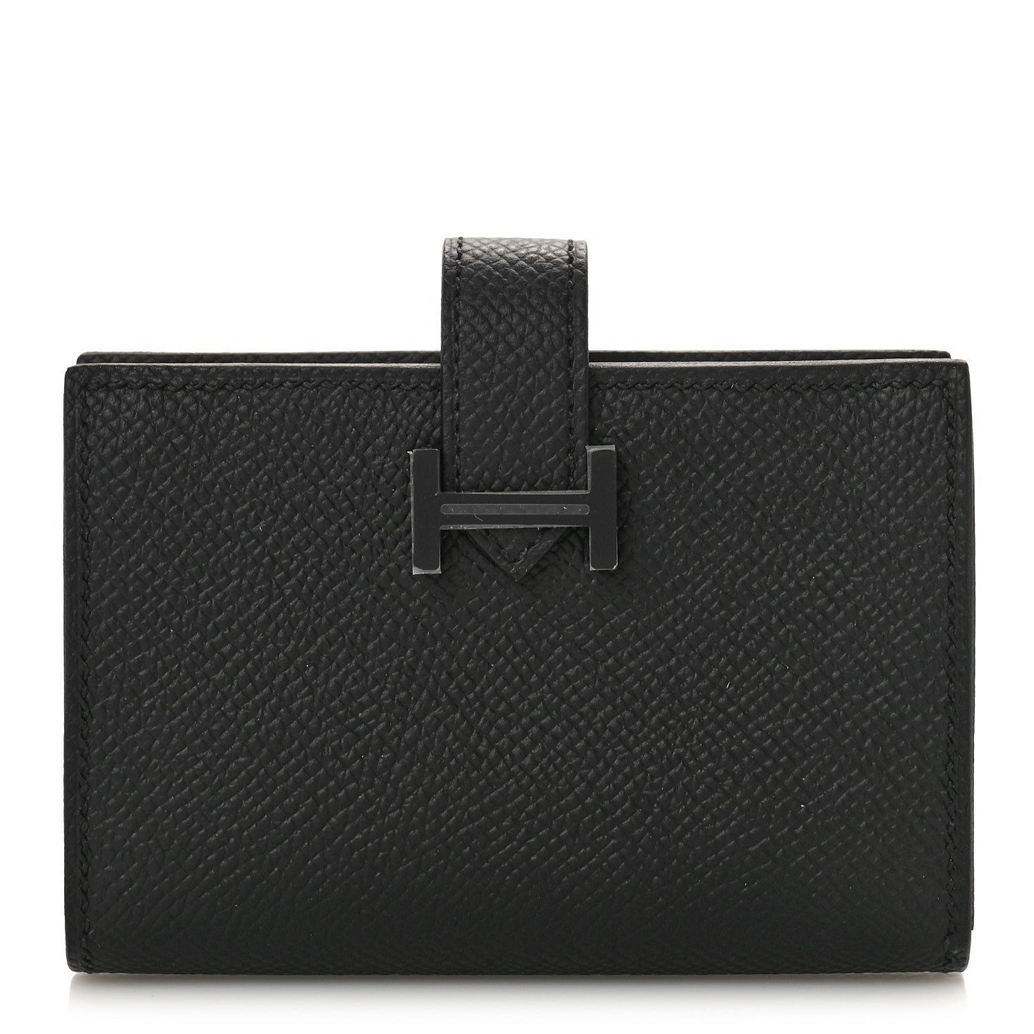 Hermes Epsom Monochrome Bearn Card Holder Wallet Black 1 of 8