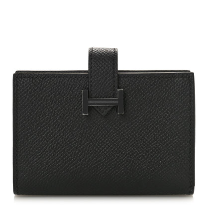 Hermes Epsom Monochrome Bearn Card Holder Wallet Black 1 of 8