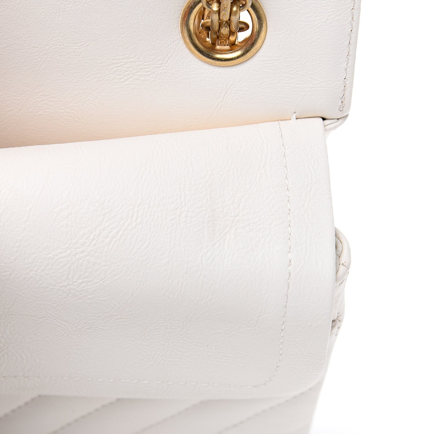 Chanel Aged Calfskin Chevron Quilted 2.55 Reissue 225 Flap White 9 of 12