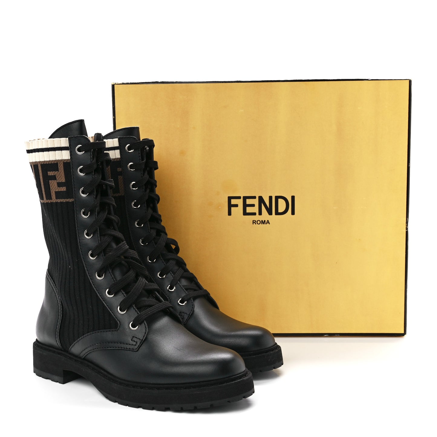 Calfskin Stretch Fabric Rockoko Biker Boots 38 Tobacco Black Marino