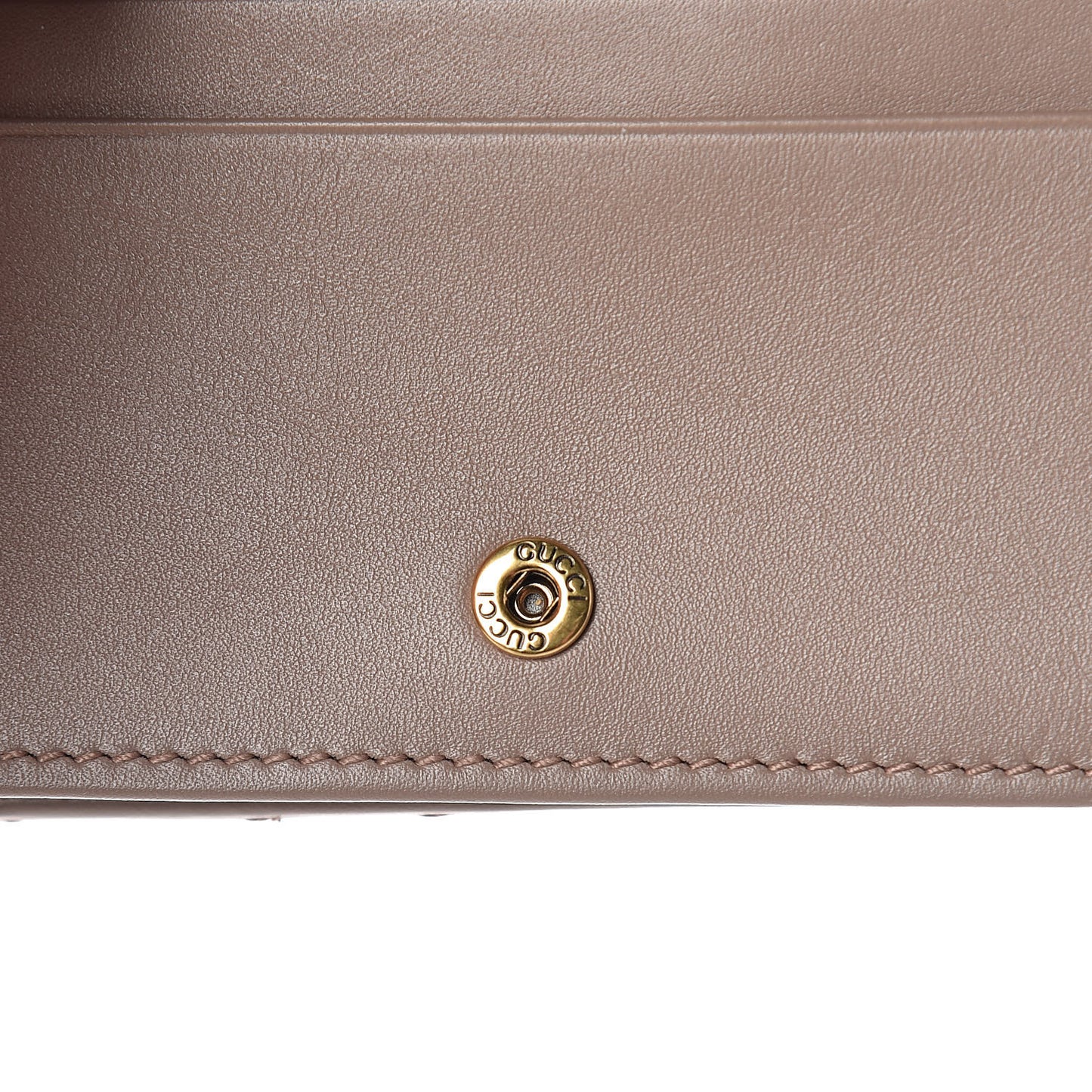 Calfskin Matelasse GG Marmont Card Case Wallet Porcelain Rose