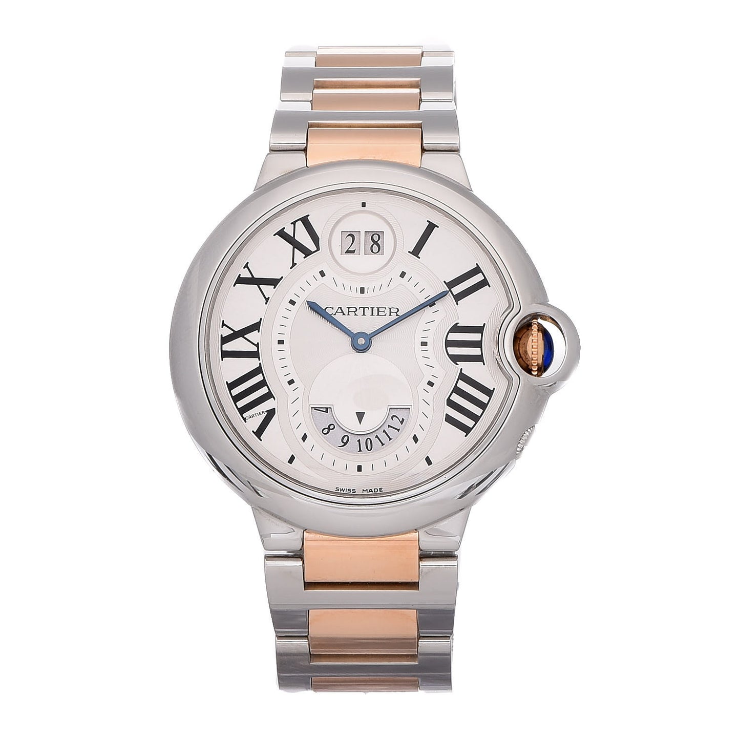 Stainless Steel 18K Pink Gold 38mm Ballon Bleu De Two Timezone Quartz Watch