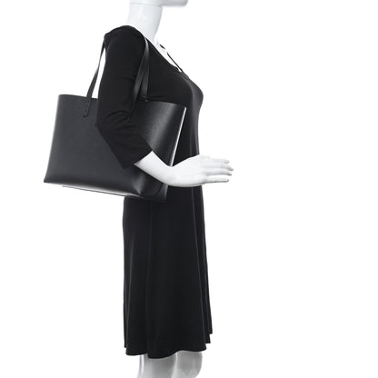 Mansur Gavriel Saffiano Large Shopping Tote Black Flamma 2 of 13