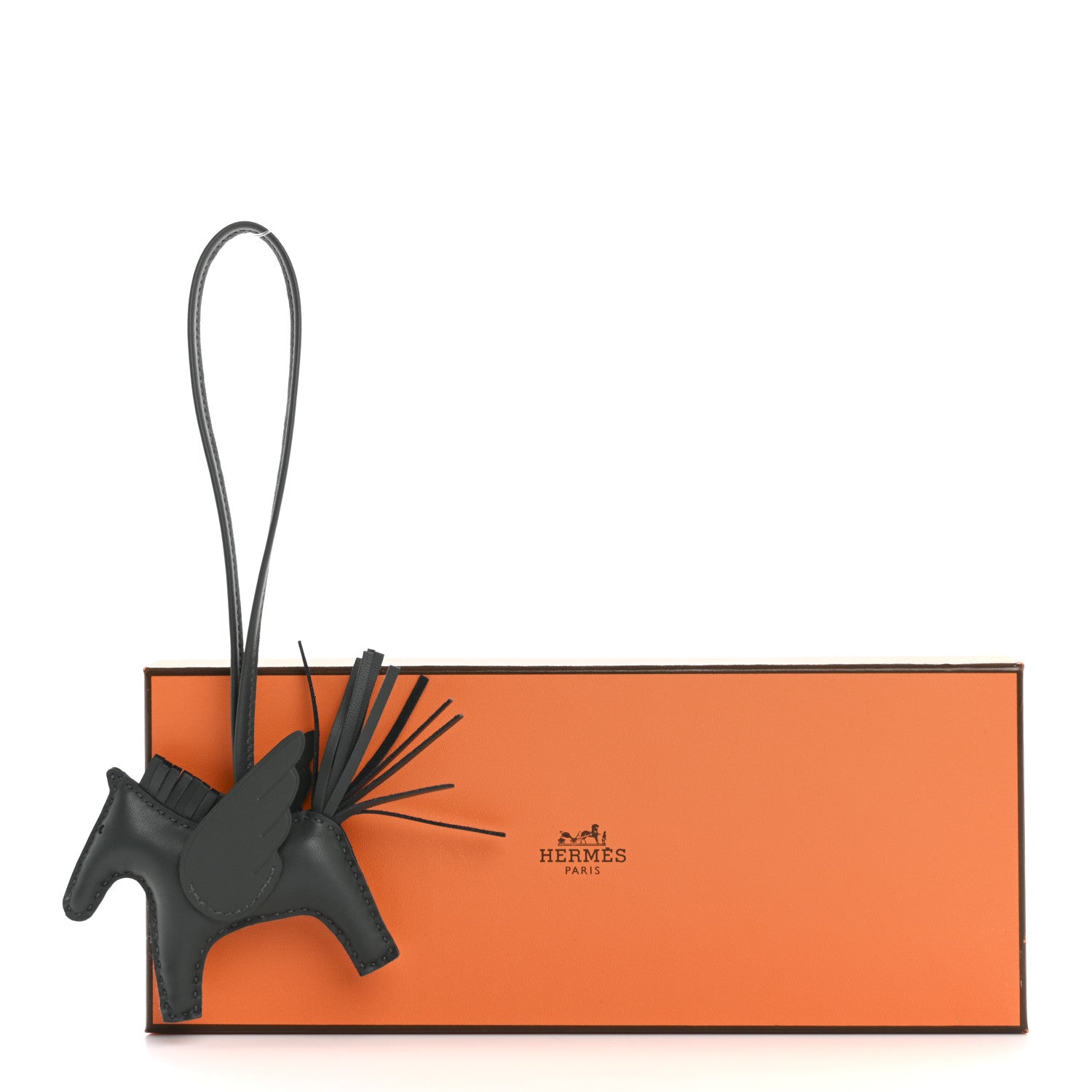 Hermes Milo Lambskin Grigri Rodeo Pegase Horse Bag Charm PM Vert Mangrove 5 of 5