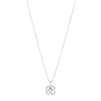 Bulgari 18K White Gold Diamond Fiorever Pendant Necklace 1 of 7