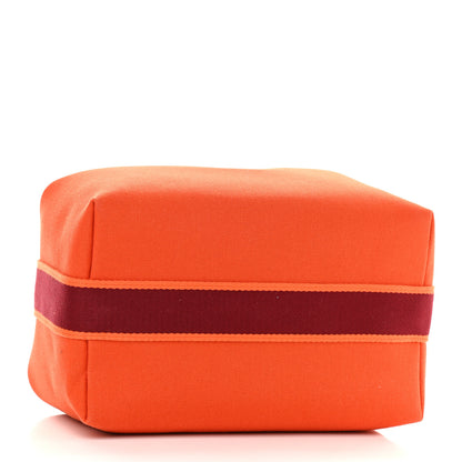 Hermes Canvas Large Bride-A-Brac Pouch Orange Feu Burgundy 4 of 8