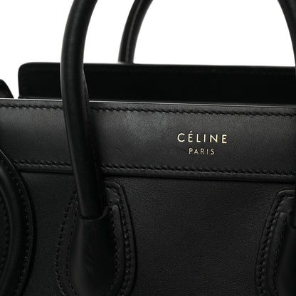 Celine Smooth Calfskin Nano Luggage Black 12 of 13