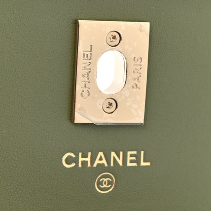 Chanel Lambskin Quilted Trendy CC Card Holder On Chain Green 6 of 12
