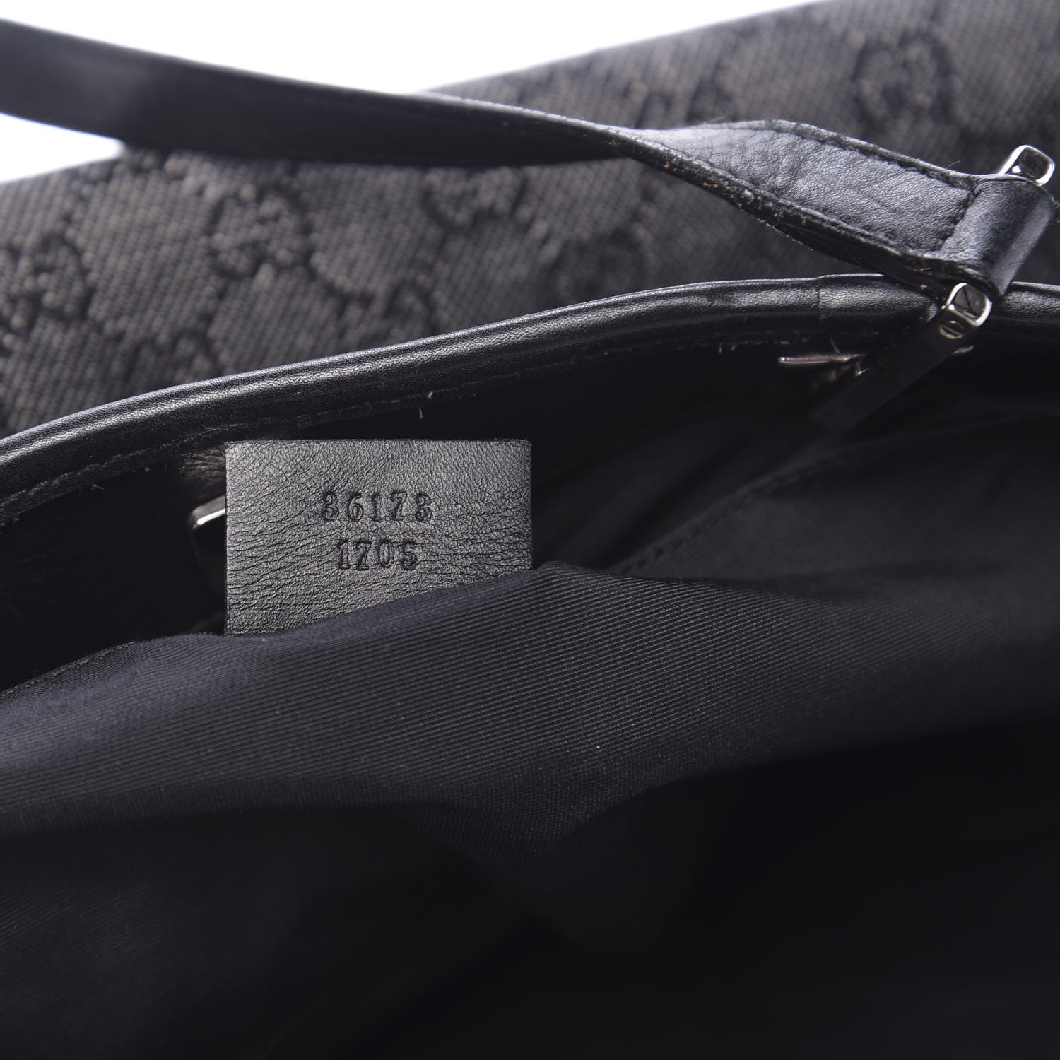 Gucci Denim Monogram Tote Black 7 of 12