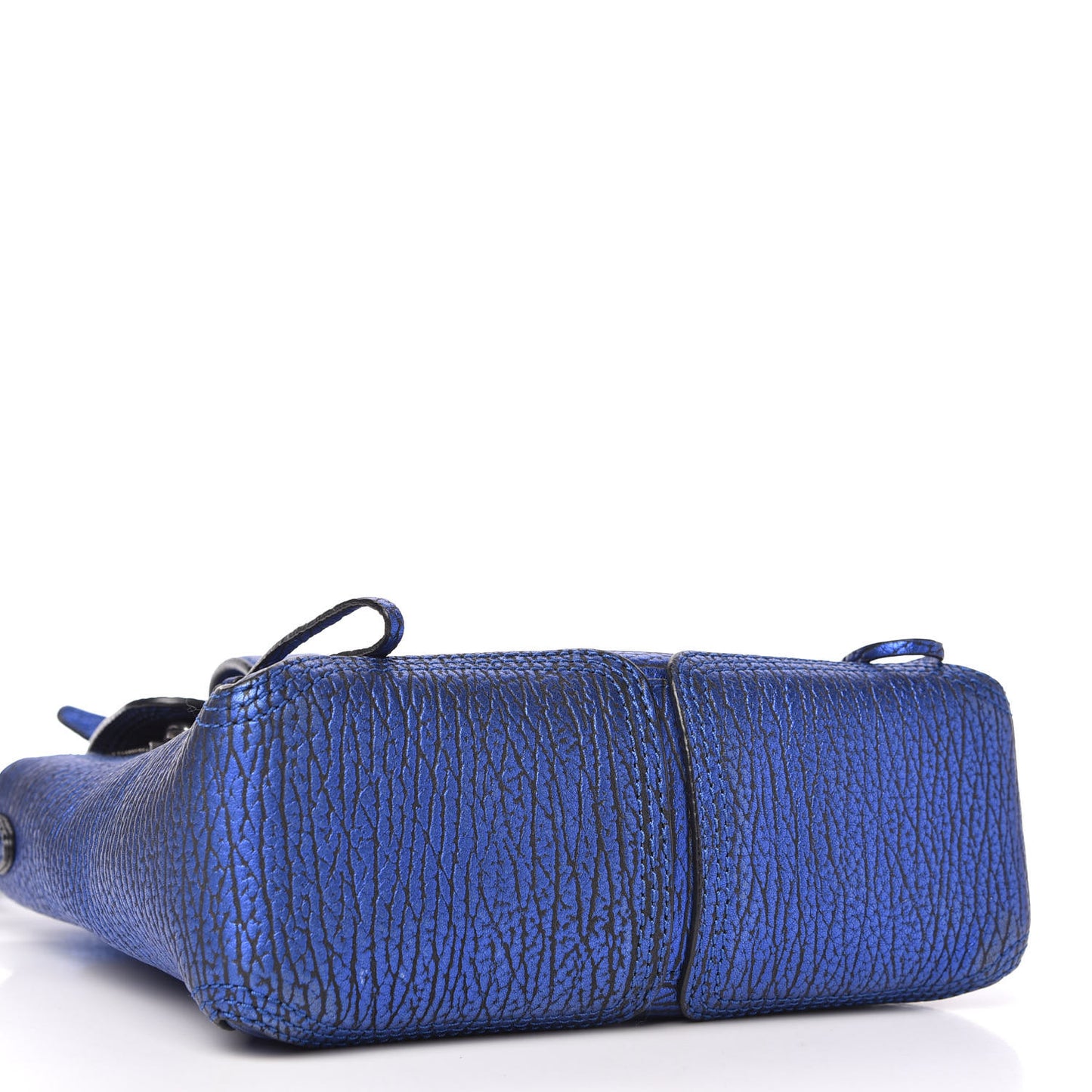Metallic Textured Calfskin Mini Pashli Satchel Electric Blue