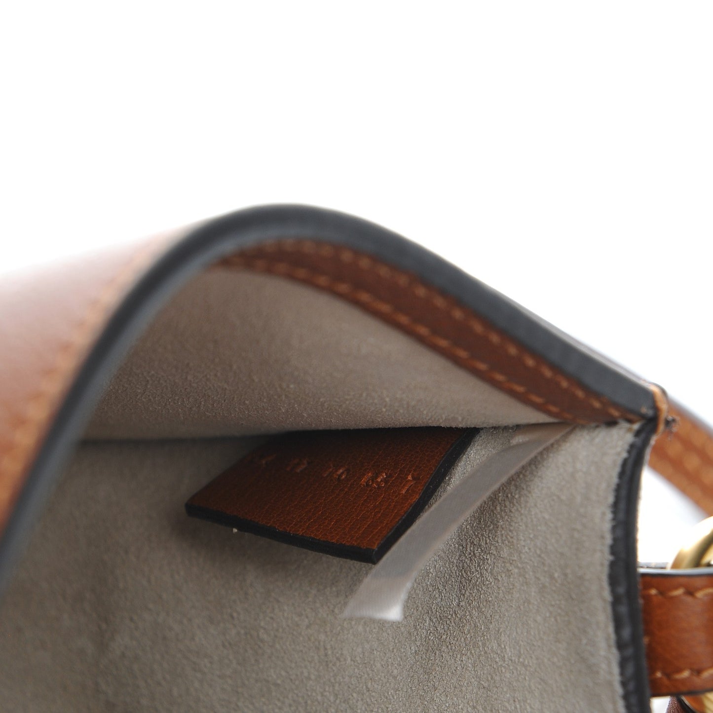 Calfskin Suede Small Nile Bracelet Bag Caramel