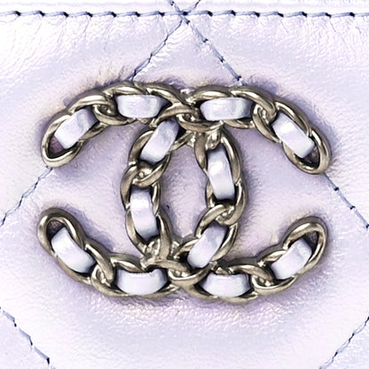 Chanel Iridescent Calfskin Quilted Chanel 19 Card Holder Light Purple 9 of 13