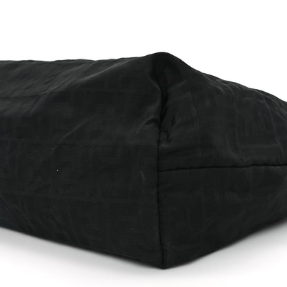 Fendi Nylon Zucca Medium Roll Tote Black 10 of 12