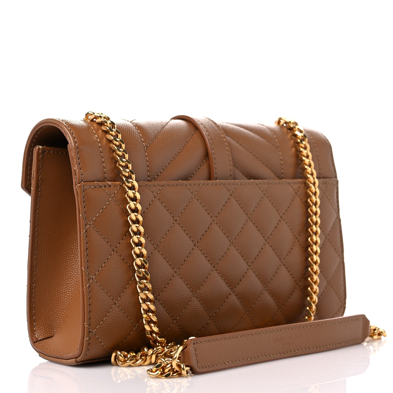 Saint Laurent Grain De Poudre Textured Mixed Matelasse Triquilt Small Monogram Satchel Dark Natural 3 of 9