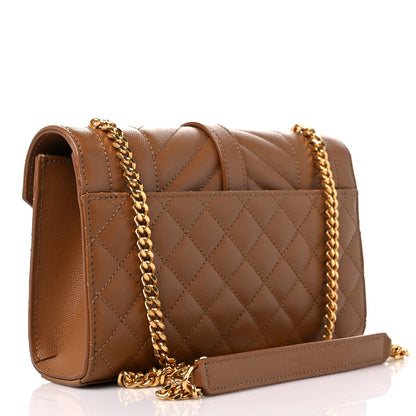 Saint Laurent Grain De Poudre Textured Mixed Matelasse Triquilt Small Monogram Satchel Dark Natural 3 of 9