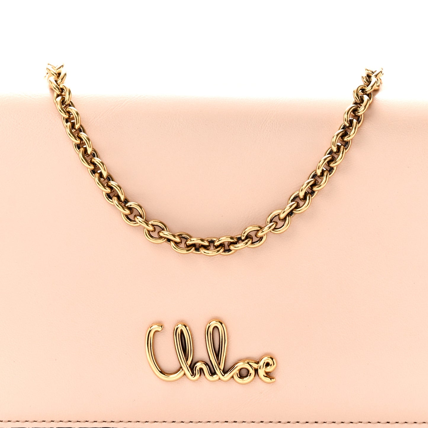 Calfskin Iconic Flap Wallet On Chain Cement Pink