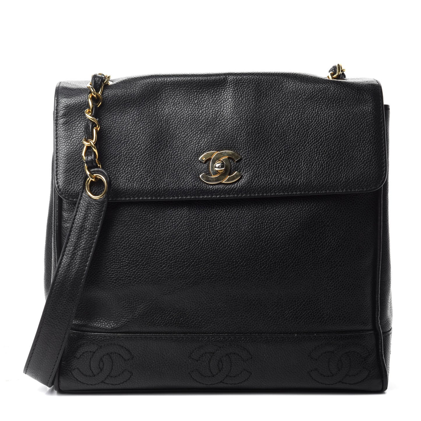 Caviar CC Shoulder Bag Black