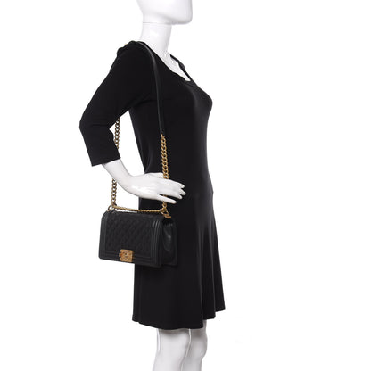 Chanel Caviar Quilted Medium Boy Flap Black 2 of 13