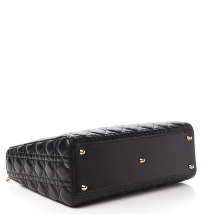 Christian Dior Lambskin Cannage Large Lady Dior Black 4 of 11