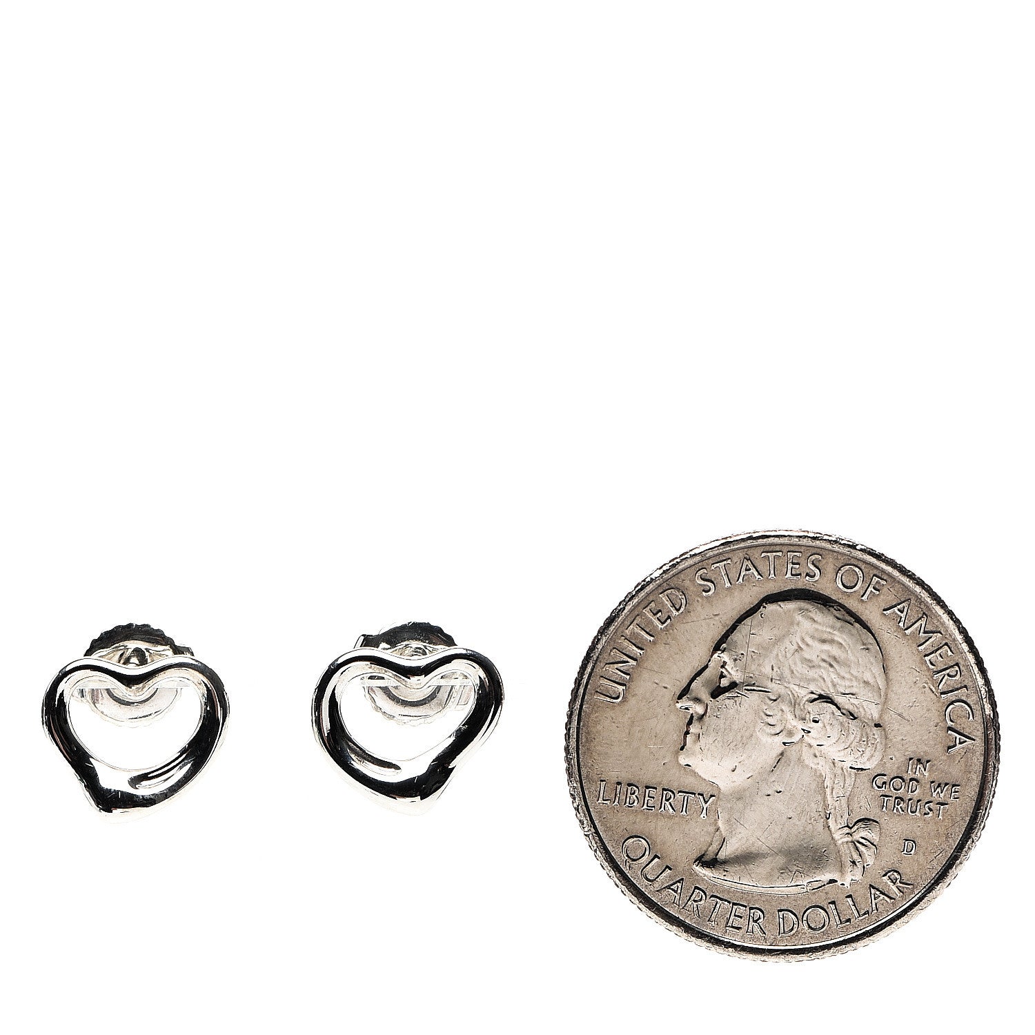 Tiffany Sterling Silver 11mm Elsa Peretti Open Heart Earrings 2 of 4