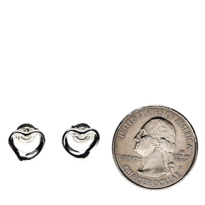 Tiffany Sterling Silver 11mm Elsa Peretti Open Heart Earrings 2 of 4