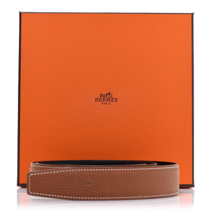 Hermes Box Togo 32mm Belt Strap 90 Black Gold 8 of 8