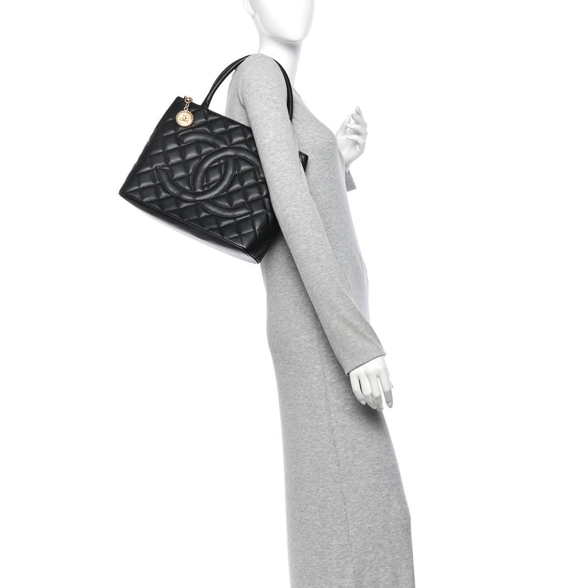 Chanel Caviar Quilted Medallion Tote Black 2 of 11