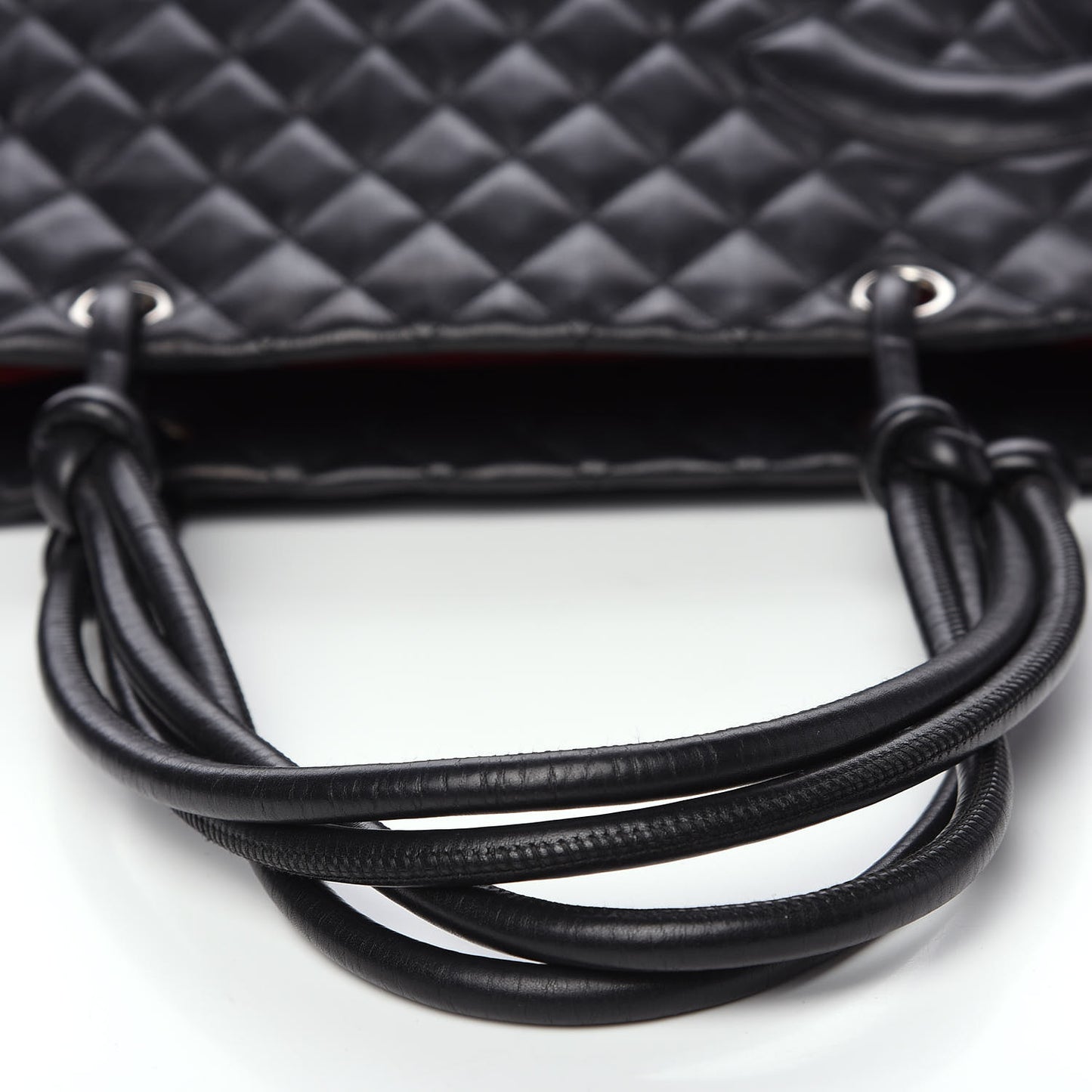 Calfskin Quilted Large Cambon Tote Black