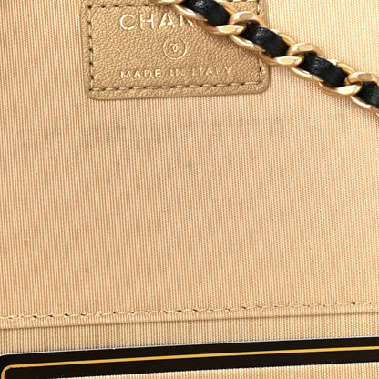 Chanel Lambskin Quilted Small Pearl Crush Vanity Case With Chain Black 8 of 10