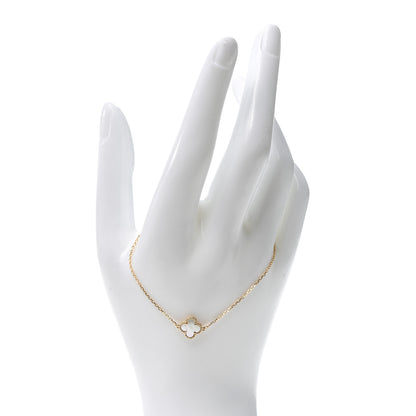 Van Cleef & Arpels 18K Yellow Gold Mother of Pearl Sweet Alhambra Bracelet 2 of 9