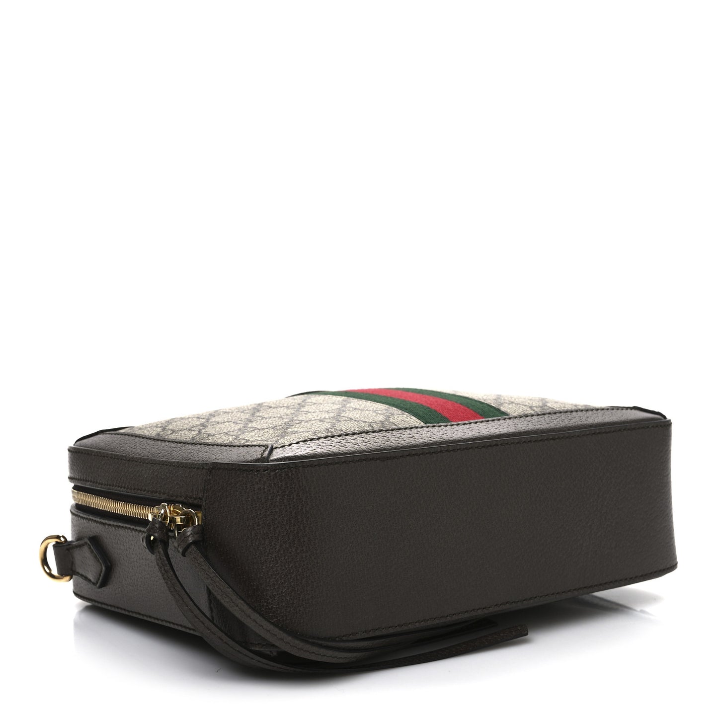 GG Supreme Monogram Web Small Ophidia Top Handle Shoulder Bag Brown