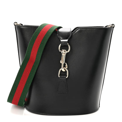 Gucci Tritone Calfskin Web Mini Ophidia Bucket Bag Black 1 of 9