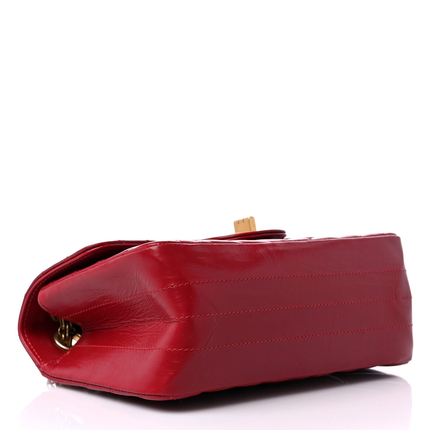 Aged Calfskin Chevron Quilted 2.55 Reissue Mini Flap Dark Red