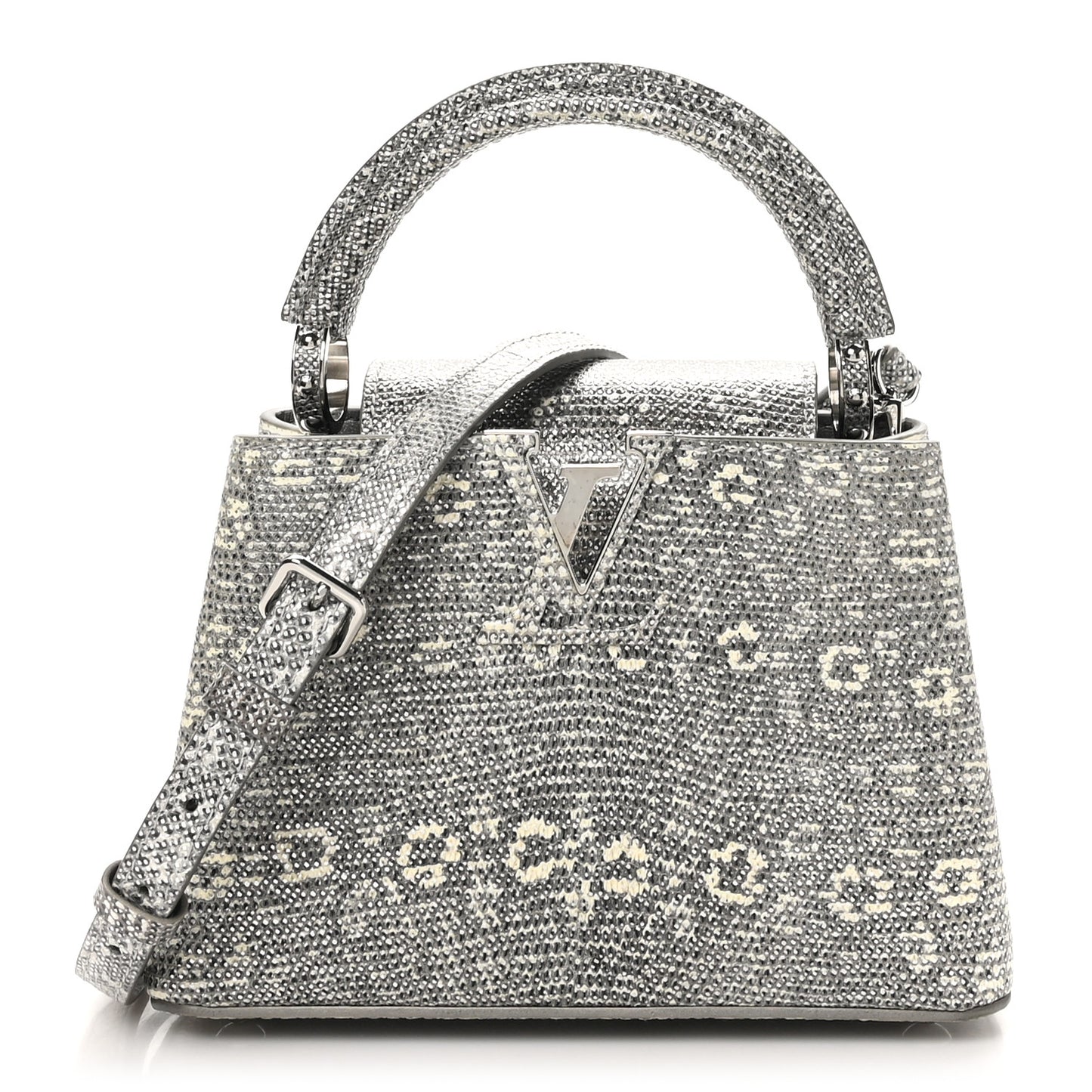 Lizard Mini Capucines Argento