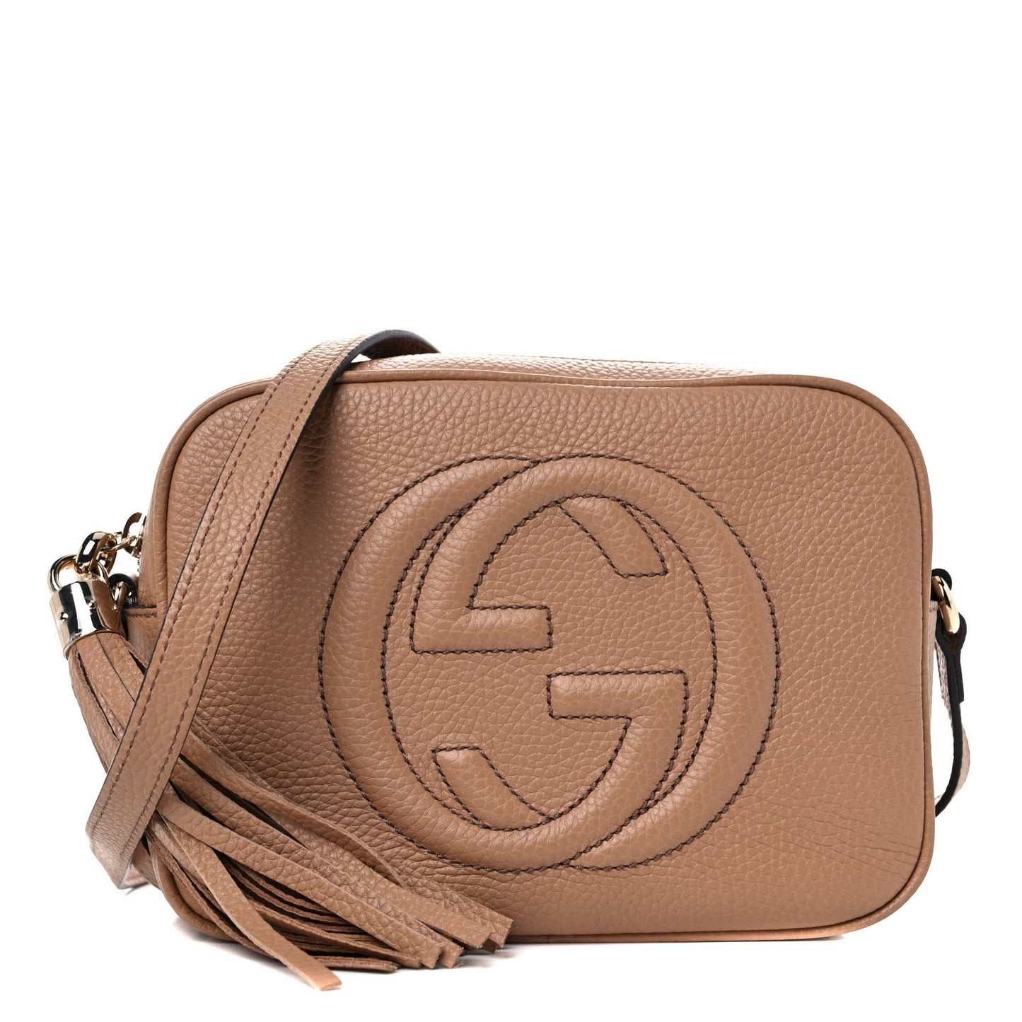 Pebbled Calfskin Small Soho Disco Bag Camelia